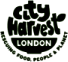 City Harvest London logo with bold text and a curved underline. The slogan Rescuing Food, People & Planet is written in a semicircle around the bottom.