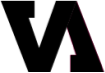 Bold black letters V and A overlap, with the A slanted and partially merging into the V on a white background.