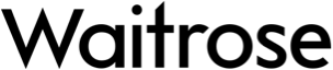 The Waitrose logo in bold, black lowercase letters on a light background.